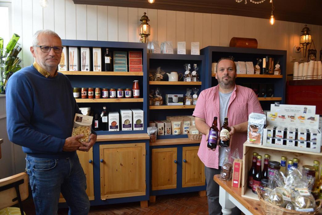 EXPANSION PLANS: Robert Dunbar and Simon Adamson at their artisan deli. They plan to expand into the former Oswald’s shop next door and reopen their bistro