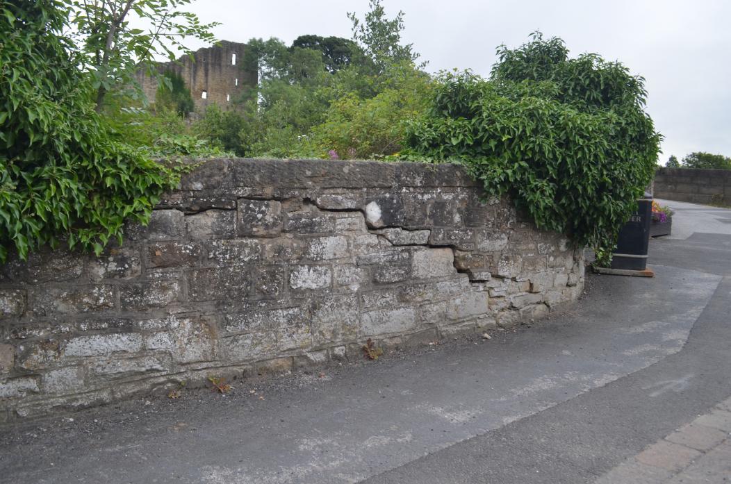 CRACKS: The wall near County Bridge