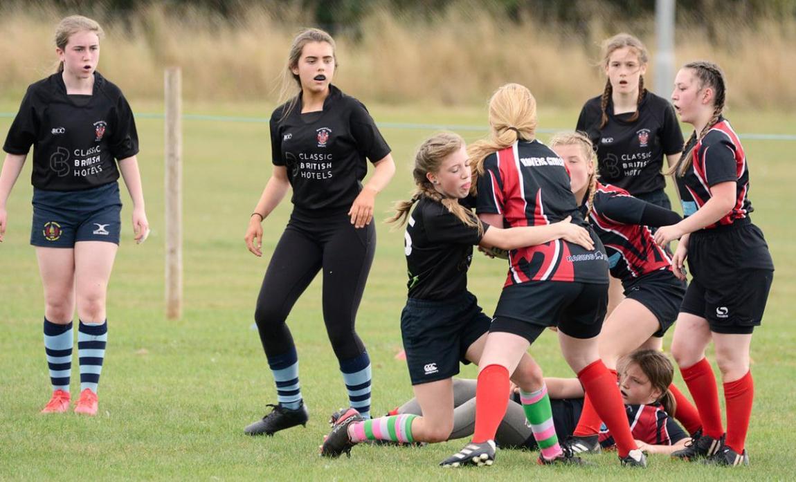 COMFORTABLE WIN: A combined Barnard Castle Bishop Auckland under 15 girls team enjoyed a 77-29 victory in their first match of the season against Hartlepool Rovers.   Picture by Chris Morse