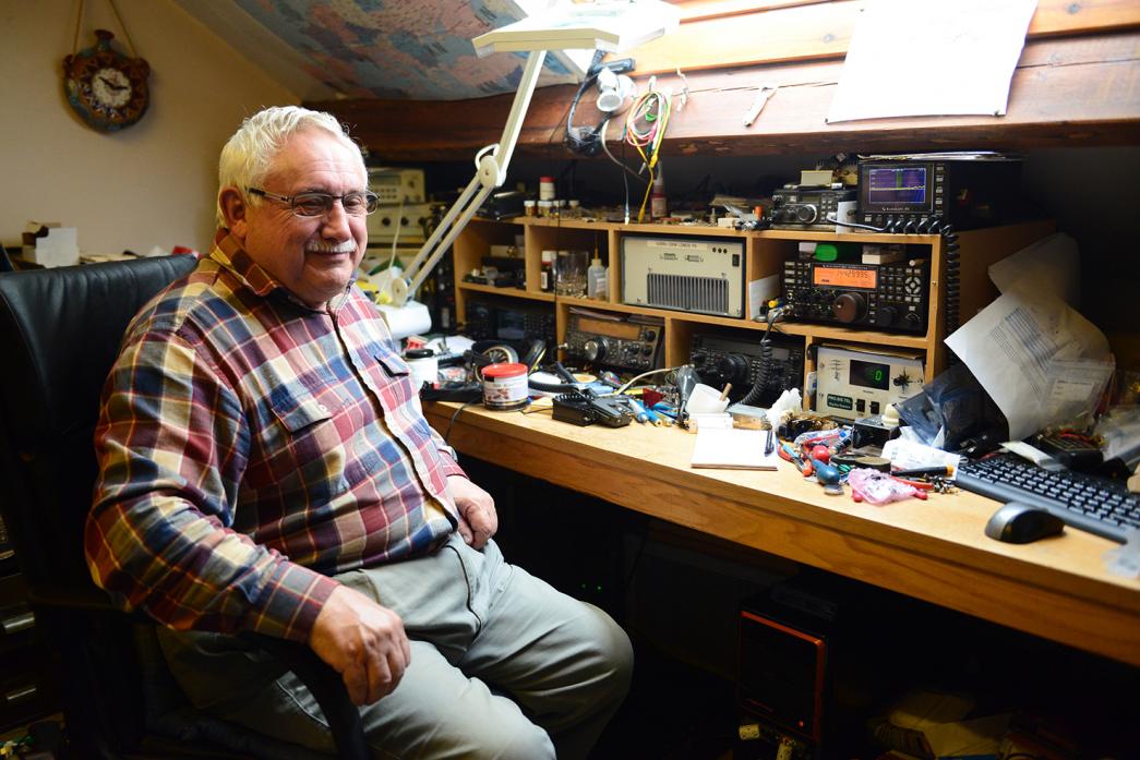HAM RADIO: Nick Peckett in his radio room