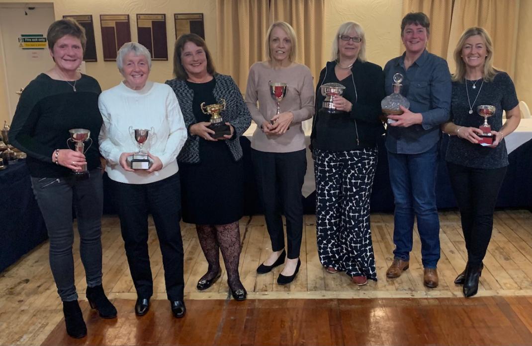 JUST CHAMPION: Pauline Connelly, second right, was crowned ladies’ champion for the sixth time. She is pictured with the other ladies’ trophy winners