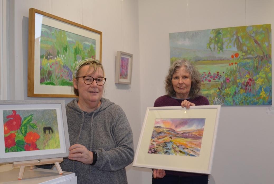 ON DISPLAY: Jen Wyse, left, and Ann Whitfield, along with Jane Young, are showing their work at the gallery in The Witham until Christmas