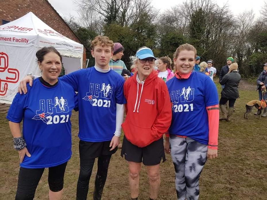OUT WITH THE OLD: Taking part in the final run of 2021, the Jolly Hog Jog, organised by Ripon Runners, were Gail Foster, Rhys Foster, Judith Rodwell and Eleanor Buck