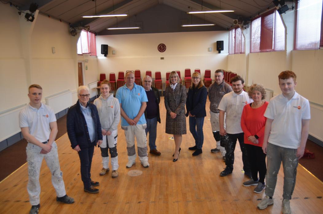 PROFESSIONAL WORK: There were smiles all round at Winton Village Hall  following the makeover by Trades4Care