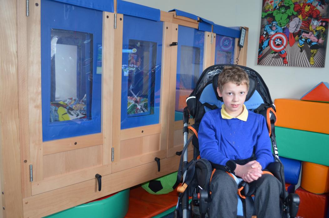 VITAL EQUIPMENT: Eight-year-old Josh Denton has received his new specialist bed thanks to the generosity of well-wishers who helped to raise the money to buy it