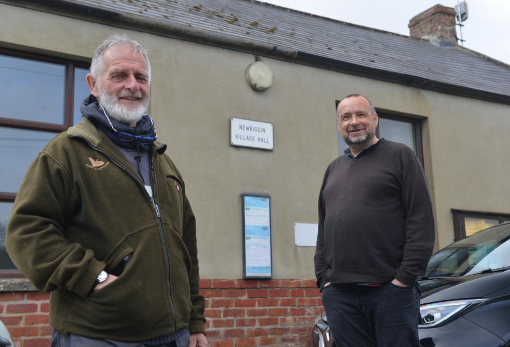 HALL APPEAL: Newbiggin Village Hall’s chairman, Lindsay Waddell, and vice-chairman, Steve Messam, warn the venue may have to shut if more people do not use it