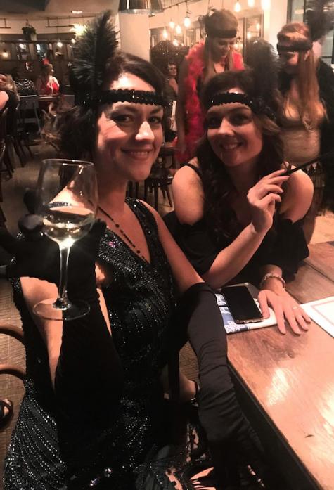 PARTY TIME: Evelyn Walton and her friend Rebecca Rainbow who are organising the 1920s style birthday bash