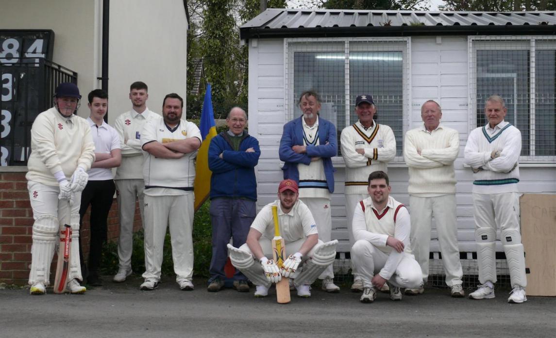 GOOD CAUSE: Etherley CC played a pre-season friendly against Lord Rockingham’s XI, a scratch side. Despite the chilly conditions, almost £100 was raised for the Red Cross Ukraine appeal