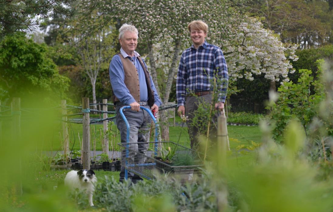 NEW SHOOTS: Horticultural legend Malcolm Hockham, left, has handed over running Eggleston Hall Gardens to his former trainee, Thomas Wilson                                                              TM pic