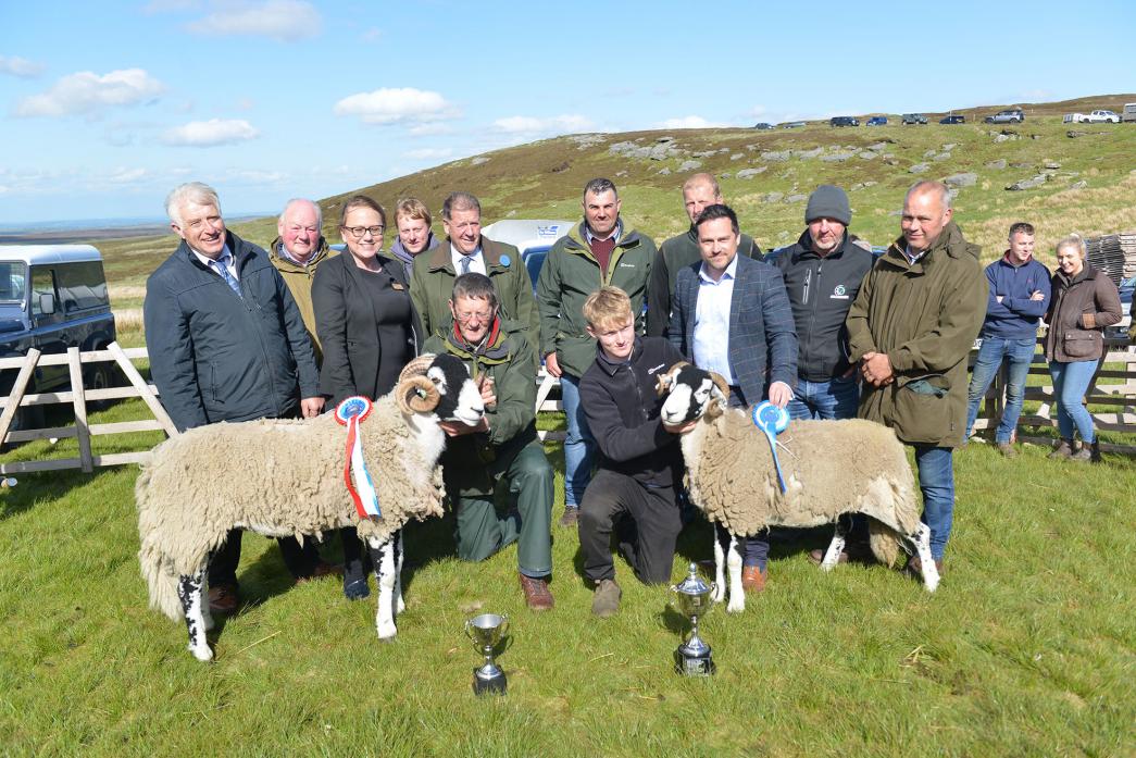 BEST IN SHOW: Supreme champion co-owner Geoff Marwood and reserve champion exhibitor Barney Richardson are seen with Nicola Townsend and Andrew Hiels, of Tan Hill Inn, show president Raymnud Lund, show secretary Raymond Calvert as well as the referee and