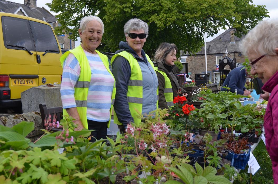 FLOWER POWER: Middleton-in-Bloom volunteers Pam Phillips, Lindsey Peppel and Chris Cartwright TM pic