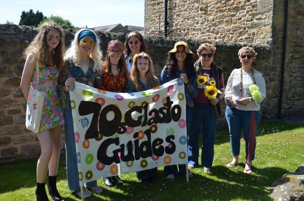 CARNIVAL TIME: Members of Staindrop Guides stepped back in time to the groovy 1970s for their entry into this year’s Staindrop Carnival – the 100th time the fun event had been staged
