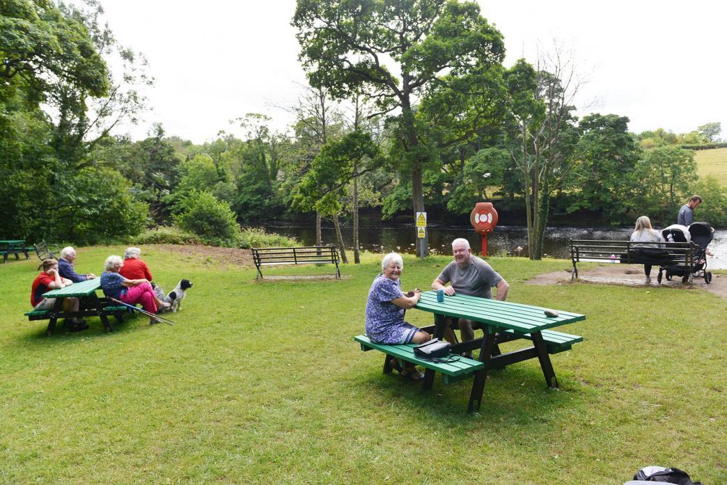 YOU BEAUTY: Cllr Pauline Glasper and her husband Colin are thrilled that people are already enjoying the new picnic facilities at the Bandstand in Flatts Wood										    TM pic