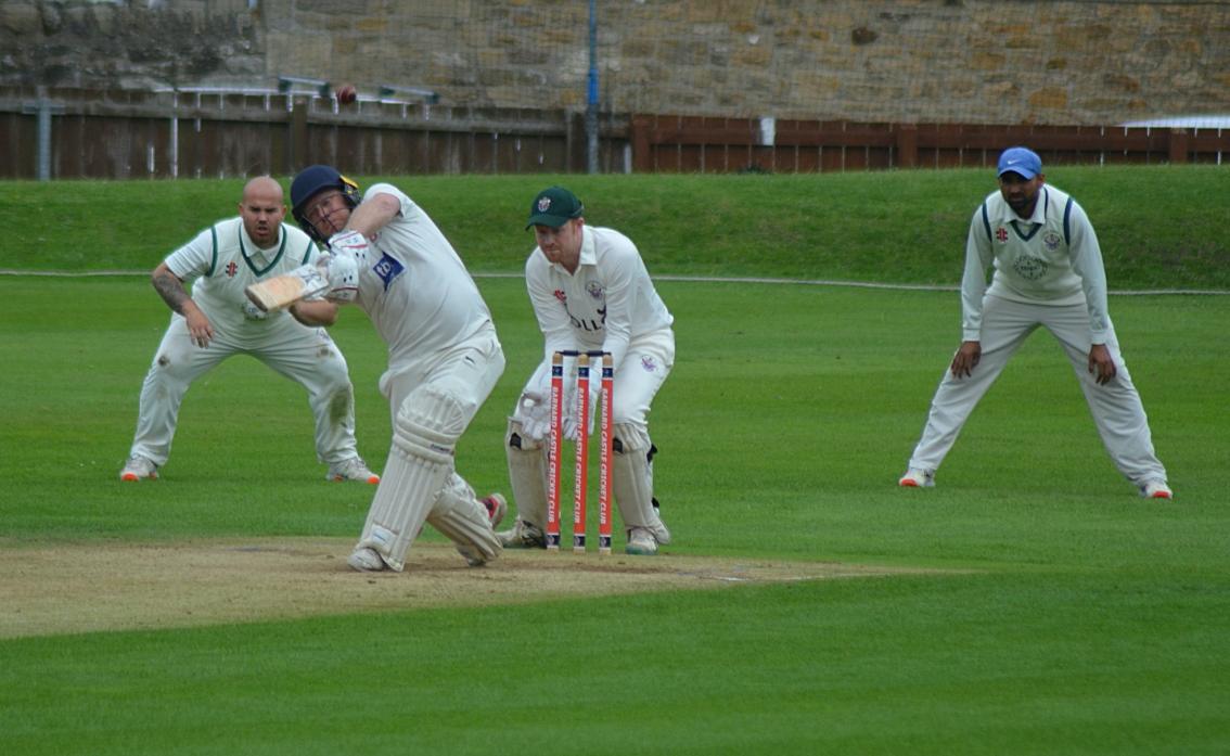 MASTER BLASTER: Ian Swinburn was in fine form for Barney’s first team on Saturday, smashing 84 against Thornaby							              TM pic