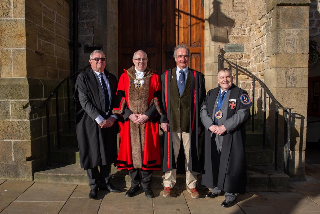 CITY ACCOLADE: Brian Russell, second from the right, after becoming a Freeman of Durham City
