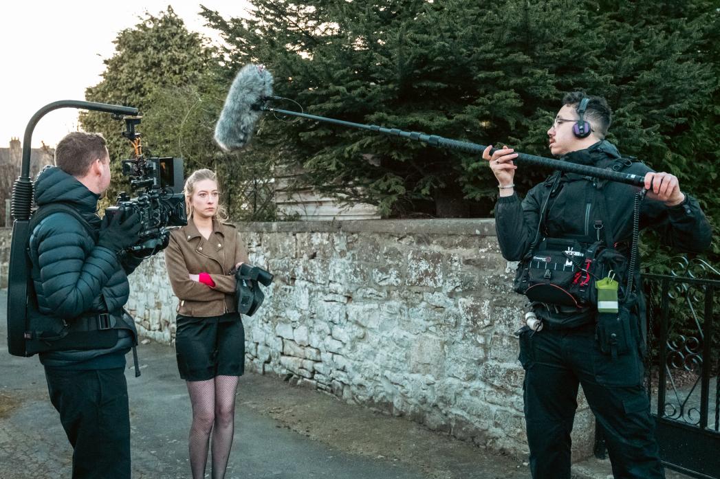 DALE TALENT: Phoebe Lorenz during filming of Spiked in Barnard Castle