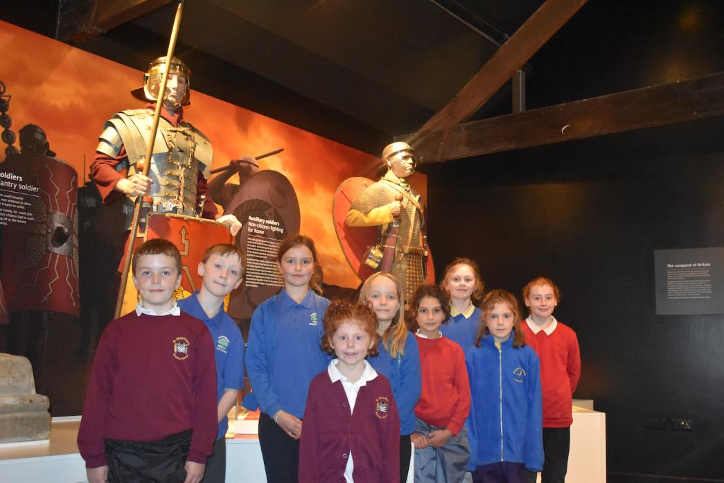 HISTORY COMES ALIVE: Youngsters from Hamsterley Primary visited the Vindolanda Roman museum near Hexham