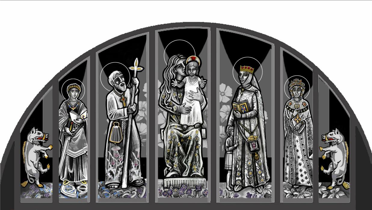 SAINTS ALIVE: An artist’s impression of how the Windows for the King will look in St Mary’s Church