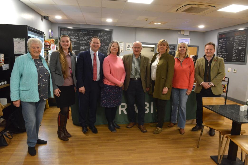 FOODIE FUNDRAISER: Lorna Maughan, Jessica Stewart, sponsor Michael McGarry, RABI regional manager Sally Conner, chairman David Maughan and  Barclays Bank rep Judith Wood and committee members Liz Bowes and Tim Sedgewick           TM pic