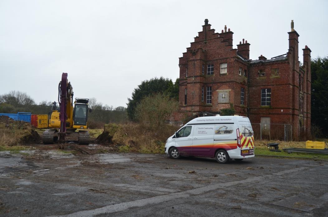 END OF DAYS: Crews moved in a fortnight ago to demolish the remaining ruins of the former St Peter’s School, at Gainford, which had stood empty since 1998. Below, only bricks remain on the site. Below right, St Peter’s as an orphanage in the 1930s