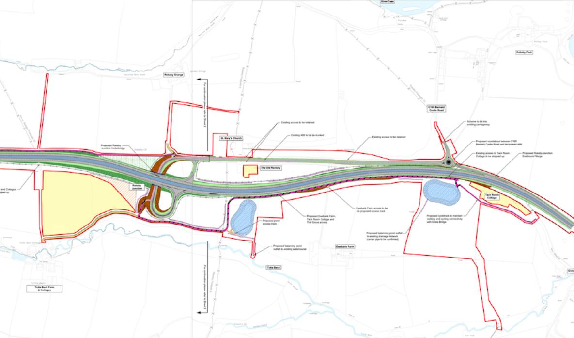 Plans for the new Rokeby junction along the A66