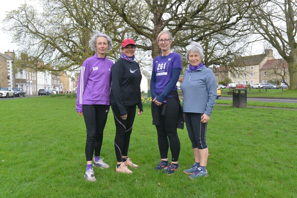 261 CLUB: Inspired by the first woman to complete the Boston Marathon, runners Jo Ferguson, Sherren Hoskins, Zoe Gardiner and Margaret Eastwood are part of the Staindrop running group for women                                           TM pic