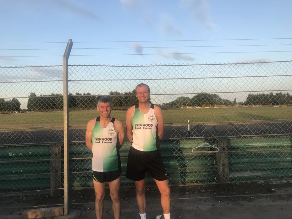 SUCCESS AT THE DOUBLE: John Clifford and Gary Atkinson after their victories at the Pitstop Running Festival