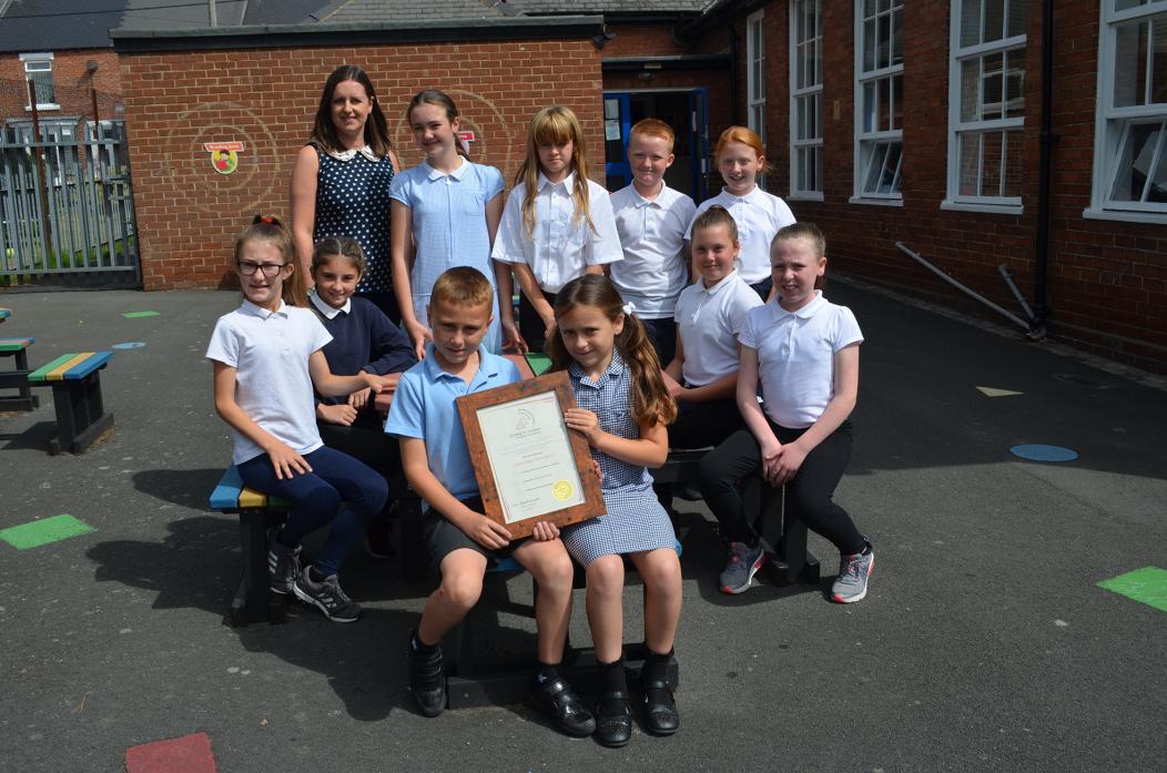 AWARD WINNERS: Copeland Road Primary’s school council with their Investing In Children Award