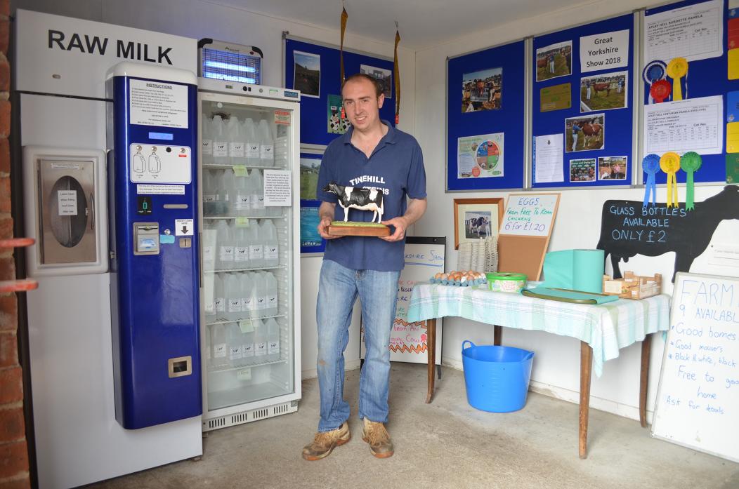 AWARD WINNER: William Alderson, of Atley Hill Raw Milk, with the gold award the farm received at this year’s Great Yorkshire Show