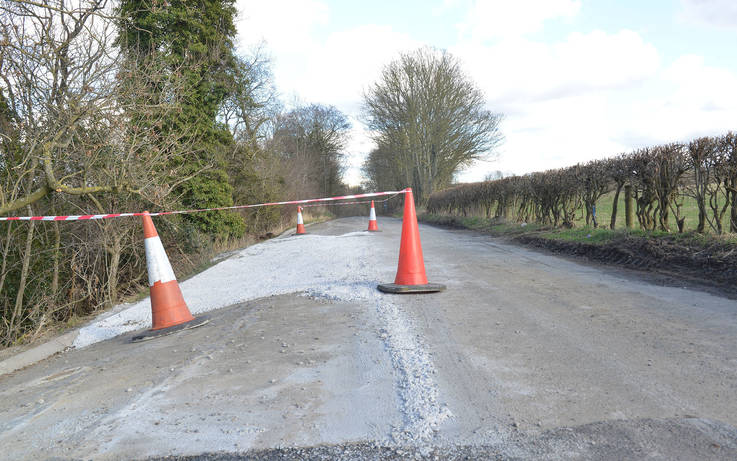 Hamsterley road will stay closed for the foreseeable future 